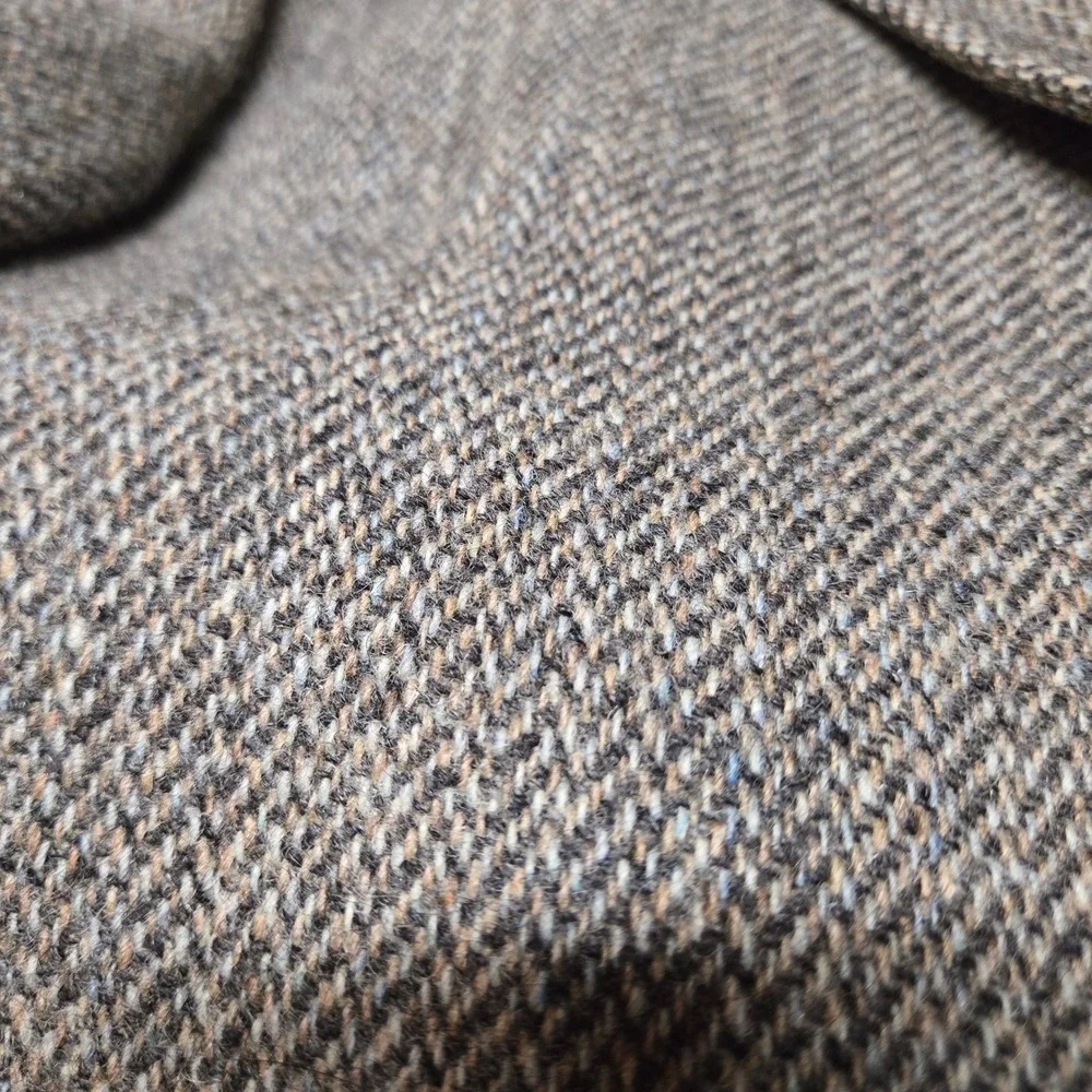Vintage Harris Tweed Blazer Mens 46L College Hall Herringbone Wool Sport Coat